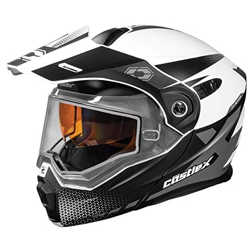 CastleX CX950 Diverge Modular Snowmobile Helmet in White/Black/Charcoal, Size X-Large