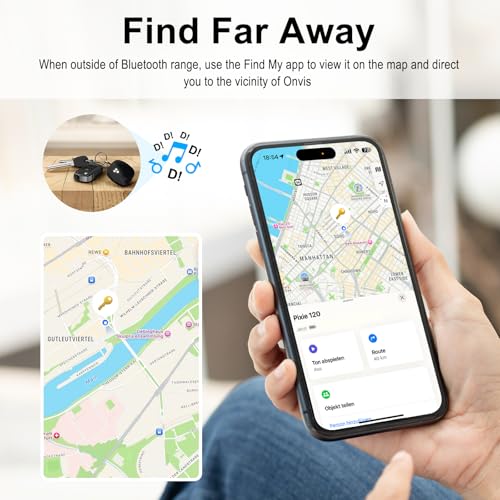 Onvis Smart Trova Oggetti, Bluetooth Localizzatore Funziona con Apple Dov'è App (solo iOS), Durata della batteria di 3 anni, Item Finder per Chiavi/Bagagli/Valigie, Apple MFi Certificato (4 Pack) - Immagine 1