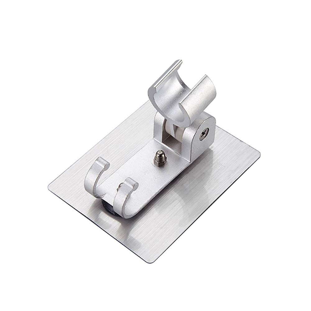 AKAZI Verstellbarer Duschkopfhalter Wandhalterung mit 2 Aufhängerhaken, Aluminium Super Heavy Duty Strong Adhesive für Badezimmer