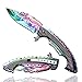 Folding Pocket Knives Mermaid Multi-Function Tools - Spring Assisted Opening Utility Knife - Multi Color Rainbow