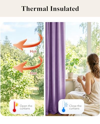 Image of Lavender Velvet Privacy Curtains for Nursery, W52xL84 inches, 2 Pcs | 300GMS Soft Back Tab Pinch Pleat Thermal Insulated Drapes for Nursery, Light Dimming, Elegant Decor, Backdrops, Wedding Party