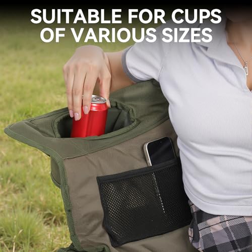 Image of Oversized Double Camping Chair Padded Camping Chairs for Adults,Green