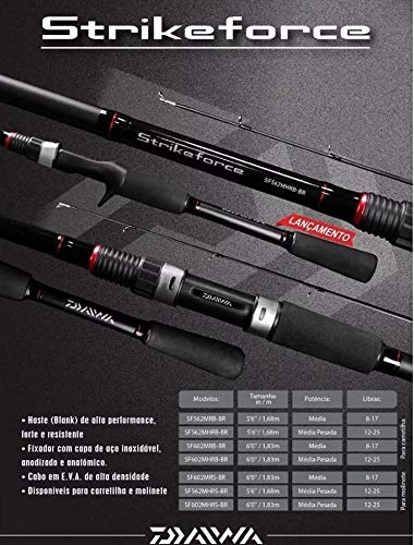 Vara Pesca Carretilha Daiwa Strikeforce SF602MRB 1,83m 8-17 Lbs 2 Partes