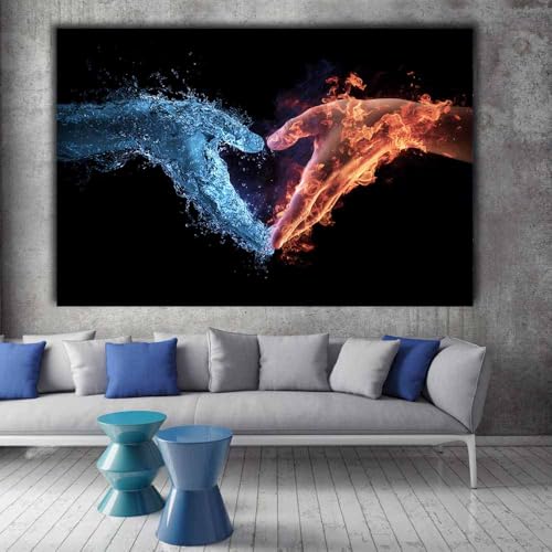 Toile cœur pour salon et chambre tableau mural CUDAOO bleu32 décoration 40x60cm