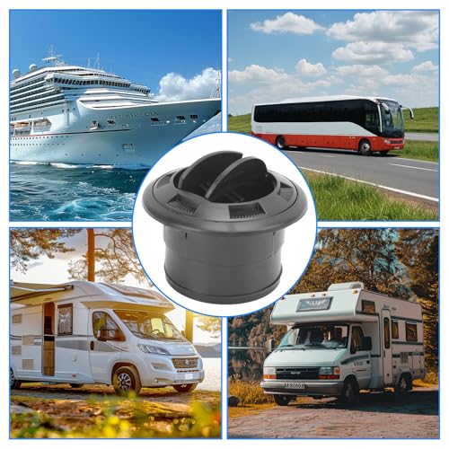Hapivida Armaturenbrett Klimaanlage Deflektor, Universeller ABS Kunststoff Luftauslass 75 mm für Auto, RV, ATV, Bus, Boot, Wohnmobil, Wohnwagen, Yacht