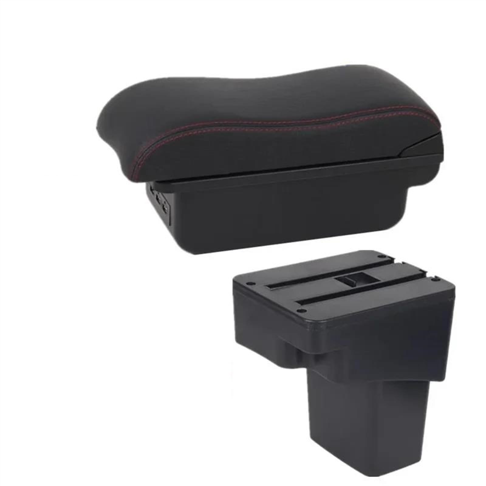 NOHEEU Car Interior Accessories Center Console Storage Box Multifunctional Armrest For ESQ 2010-2019(B2 red line)