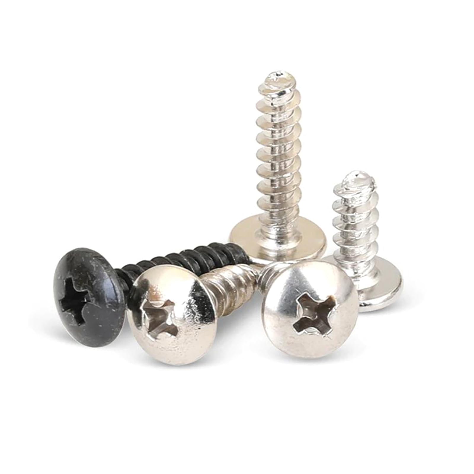 Tornillos autorroscantes 50 Tornillos autorroscantes de Cabeza de Hongo con Ranura en de Acero Inoxidable ennegrecido M3/M3.5/M4, M4 x 8 mm(M4x16mm)