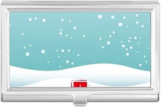 Circular Great Snow Twenty Four Solar Term Business Card Holder Case Pocket Box Wallet