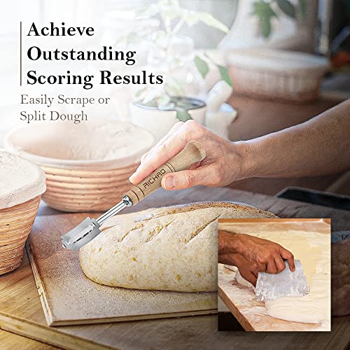 2 Pack 9 Inch Round Bread Proofing Basket For Sourdough Bread - Bread Basket Baking Bowl With Bread Lame & 5 Blades,Dough Scraper And Linen Liner Cloth Banneton Proofing Basket For Home Bakers #TOP2