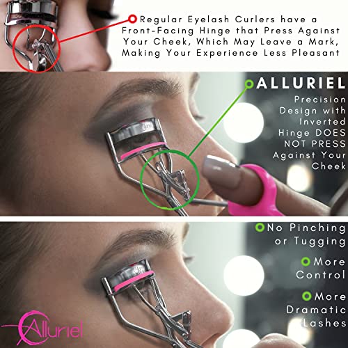 Alluriel Eyelash Curlers Gift Set With Refill Pads – Deluxe Eyelash Curler Kit Complete With Refills & Travel Case, Precision Lash Curler Design For Gorgeous Eyelashes Curled In Seconds, Pink #TOP2