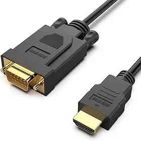 Cabo Conversor HDMI para VGA 0,9M (3 ft), 1080p, Chipset Integrado, Conectores Banhados a Ouro, para Notebook, PC, Laptop, Monitor e Projetor, Unidirecional 000282black