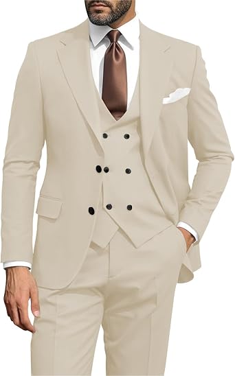 3 Piece Suit Men Slim Fit Suit Double Breasted Suit Men Two Button Blazer Formal Suit for Wedding Party Suits