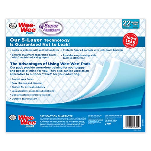 Four Paws Wee-Wee Pee Pads For Dogs And Puppies L Super Absorbent & Insta-Rise Border L The Ultimate Safeguard L 24 Hour Guarantee L Locks In Wetness With Double Protection #TOP7
