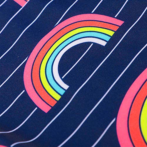 Dayu Girls' Rainbow Print One Piece Swimsuit Halter Bathing Suit Stripes Swimwear #TOP6