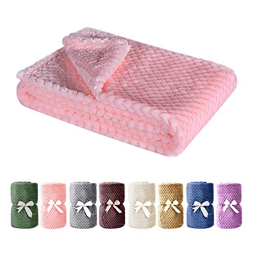Msicyness Dog Blanket, Premium Fleece Fluffy Throw Blankets Soft and Warm Covers for Pets Dogs Cats?Medium Pink?