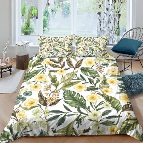 Parure de lit 3D floral microfibre 140x200cm pour lit simple - 4