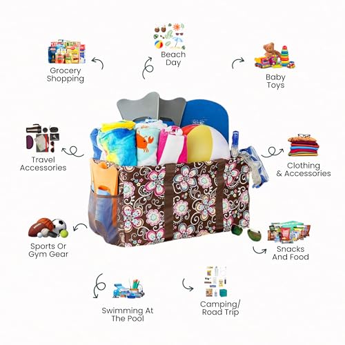 Image of Extra Large Utility Tote Bag - Oversized Collapsible Pool Beach Canvas Basket