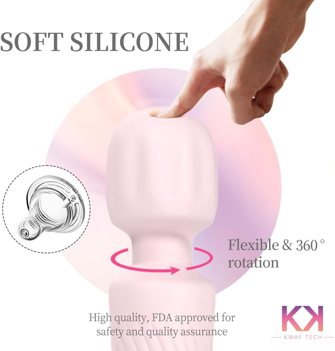 KWAF Deep Tissue Muscle Massager – Rechargeable Handheld Body Therapy Device for Neck, Back & Shoulder Relief – Adjustable Speed – Quiet Motor