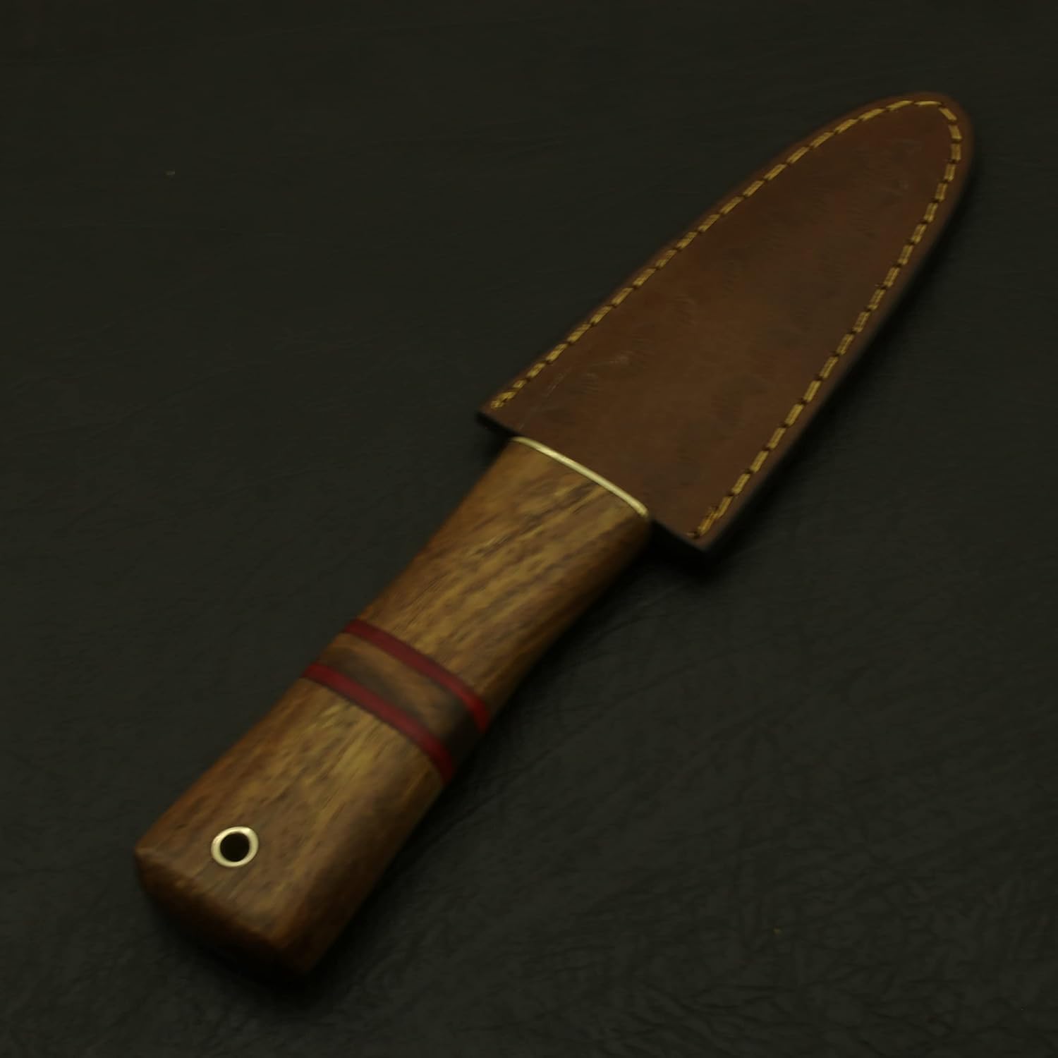 Double edged Custom Hand Forged D2 Steel Celtic Scottish Sgian Dubh Handle made of olive wood Perfect for outdoor camping hunting hiking Groomsmen gift, Gift for him