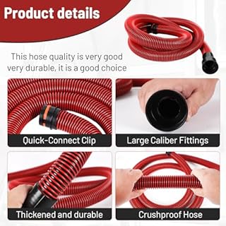 Klabb 10 Feet Dust Collection Hose Kit for Home and Shop Vacuums System with 6 Adapters of Woodworking Power Tool and Sander,Compatible with Multi-Brands Power Tool Adapter Set for Dust Collection