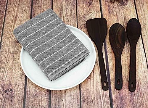 Miniatura 6 de Simpli-Magic 79282 Toallas de cocina de microfibra, color marrón piedrablanco, 15 x 25 pulgadas, paquete de 12