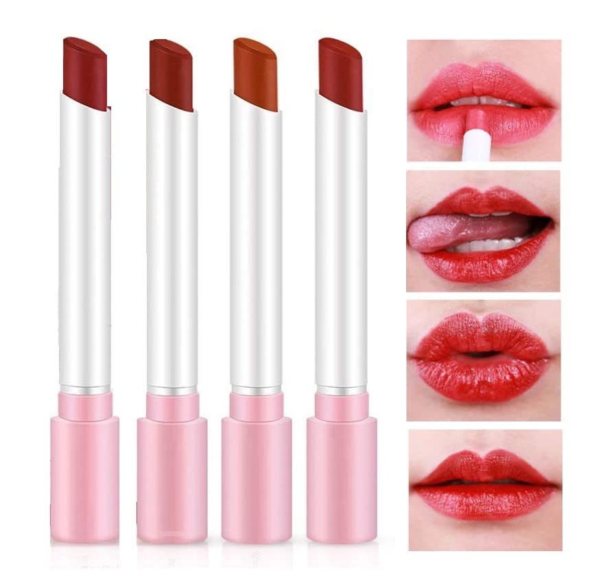 SH.HUDA Professional Beauty Red Edition Cigarette Lipstick Sets Lip Kit, Moisturizing Velvet Matte Lipstick Combo Pack of 4