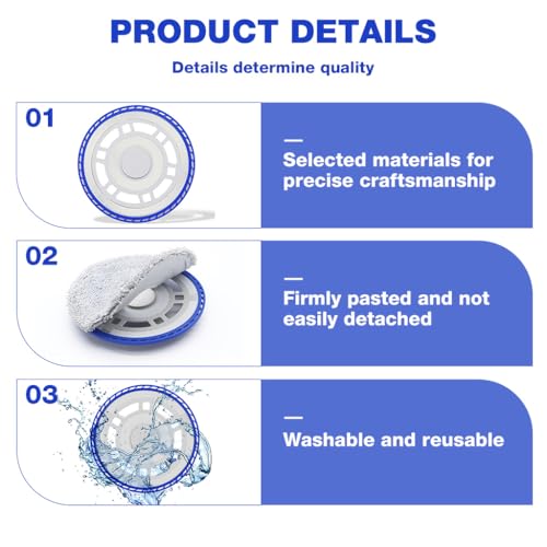 Image of HASTHIP 2Pcs Mop Pads Replacement Parts for Ecovacs T30Pro / T30max /T50 / N30 Vacuum Cleaner, Replacement Spare Accessories Cleaning Tools