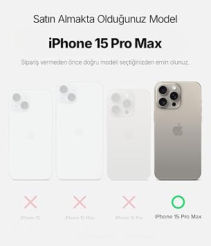 Minesk iPhone 15 Pro Max için MattCover Serisi Arkası Mat Polikarbonat Kenarları Silikon ve Köşeleri Güçlendirilmiş Kamera Korumalı ince Silikon Kılıf (Düz, 15 Pro Max)