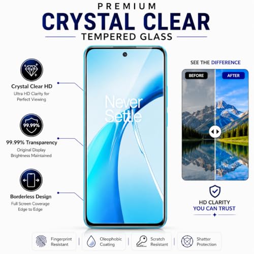Image of ArmourPro 3D Borderless Tempered Glass for OnePlus Nord CE 4 Lite, Nord CE 4, Nord 4, Nord 3 and Nord CE 3, HD Clear Curved Edge to Edge Screen Protector, 9H Hardness, Oleophobic Coating, Case Friendly | Pack of 1