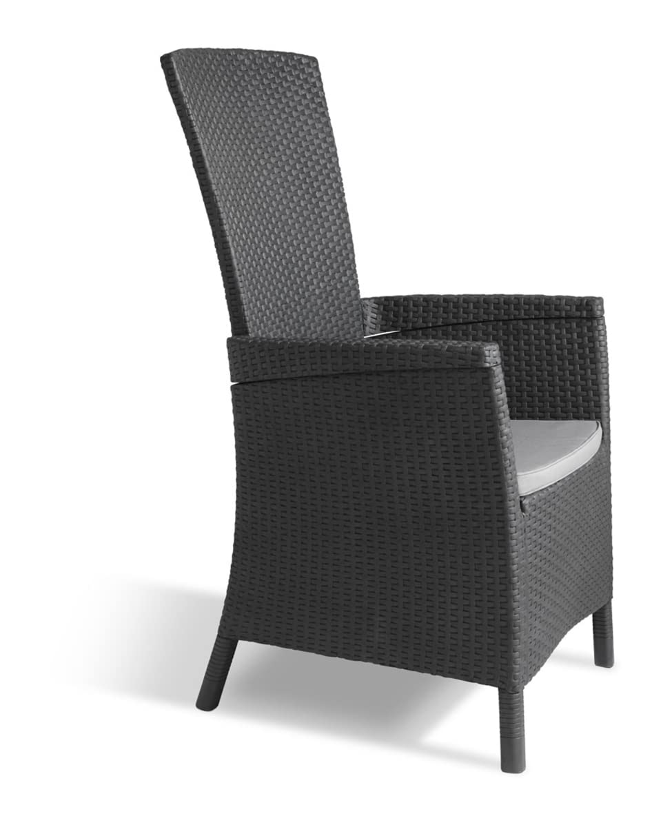 Keter - Silla reclinable de jardín Vermont, Color Gris