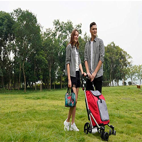 JHYFT Einkaufstrolley Einkaufstrolleys Faltbarer vierrädriger Lebensmitteleinkaufstrolley Faltbarer Einkaufswagen… – Bild 7