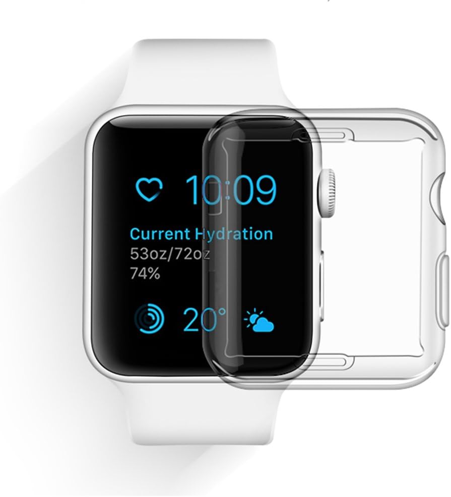 Smilelane 51case-ch Apple Watch 1 Case, Smilelane Built-in Screen Protector All-Around 0.3mm Ultra-Thin Soft Transparent iPhone Watch Cover for I Watch Series 1 38mm