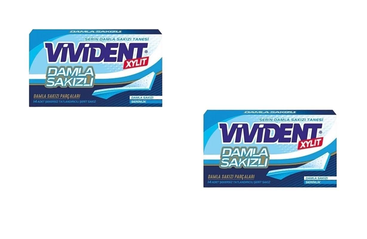 Vivident XYLIT Damla Sakızı Aromalı Şekersiz-Tatlandırıcılı Şerit Sakız 26g (2 ADET)