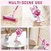 BLAXTEM 4-in-1 Kids Toy Vacuum That Works with Suction, Electric Toy Toddler Vacuum Cleaner for Children Ages 3 4 5 6+ Boys & Girls,Toddlers Toys Cleaning Set for Pretend Play (Pink)