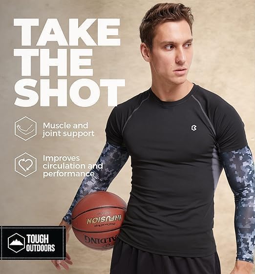 Miniatura 5 de Tough Outdoors Manga de brazo de béisbol para jóvenes y adultos - Mangas de compresión para niños y niñas, hombres y mujeres - Fútbol