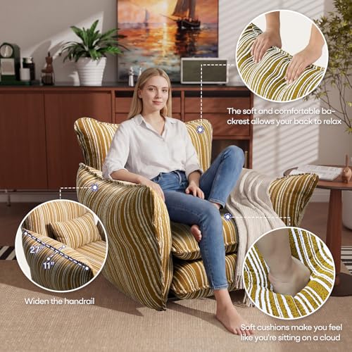 Sillón Chenille Amarillo con Respaldo Lumbar miniatura 6