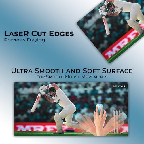 Image of BESTOR Ultra-Smooth Surface, Anti-Fray Laser Cut Edges, Non-Slip Rubber Base Desk Mat - Large Gaming Mouse Pad Waterproof Surface Mouse pad for Laptop (White)