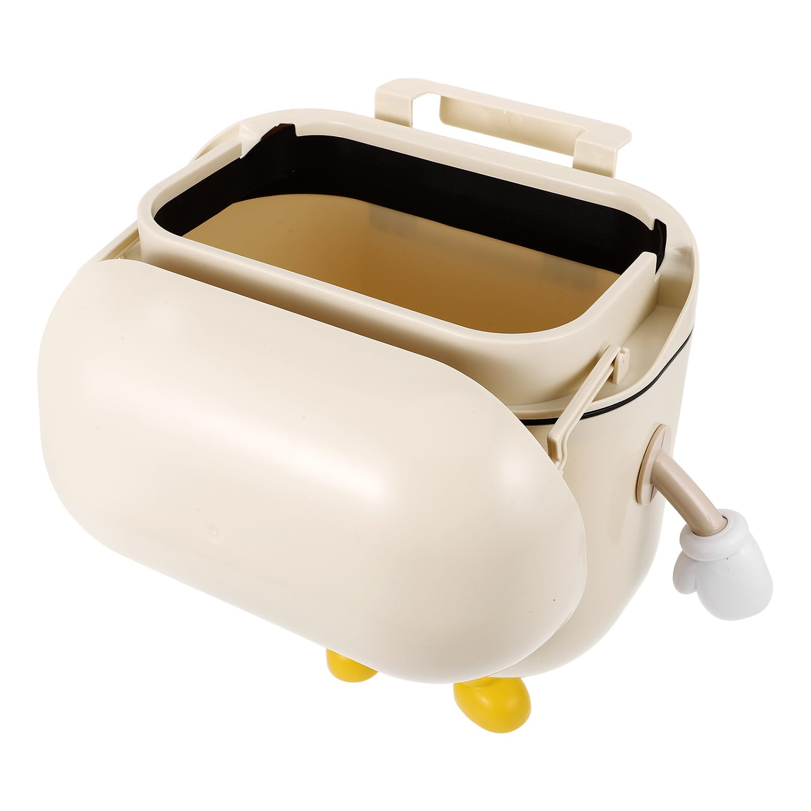Basura de Armario Cubo Tapa de Plástico para Beige Colgante de Residuos Montado en Puerta Adecuado para Reciclaje y Gestión Conveniente Cocina
