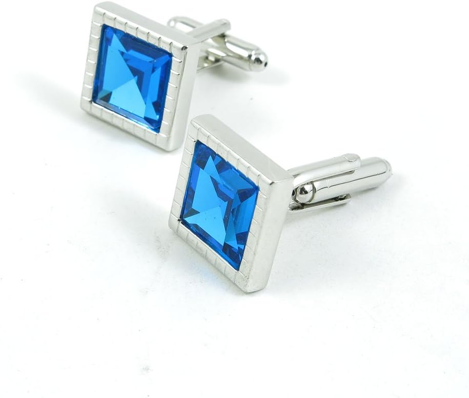Cufflinks Cuff Links Fashion Mens Boys Jewelry Wedding Party Favors Gift 928RL0 Dark Blue Square Zircon