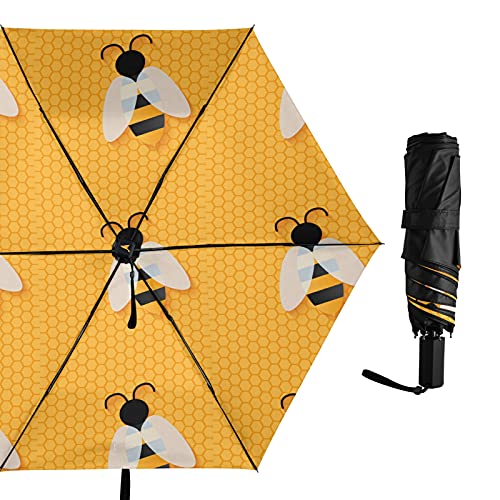 Parapluie pliable motif abeille résistant avec toile imperméable UV - 5