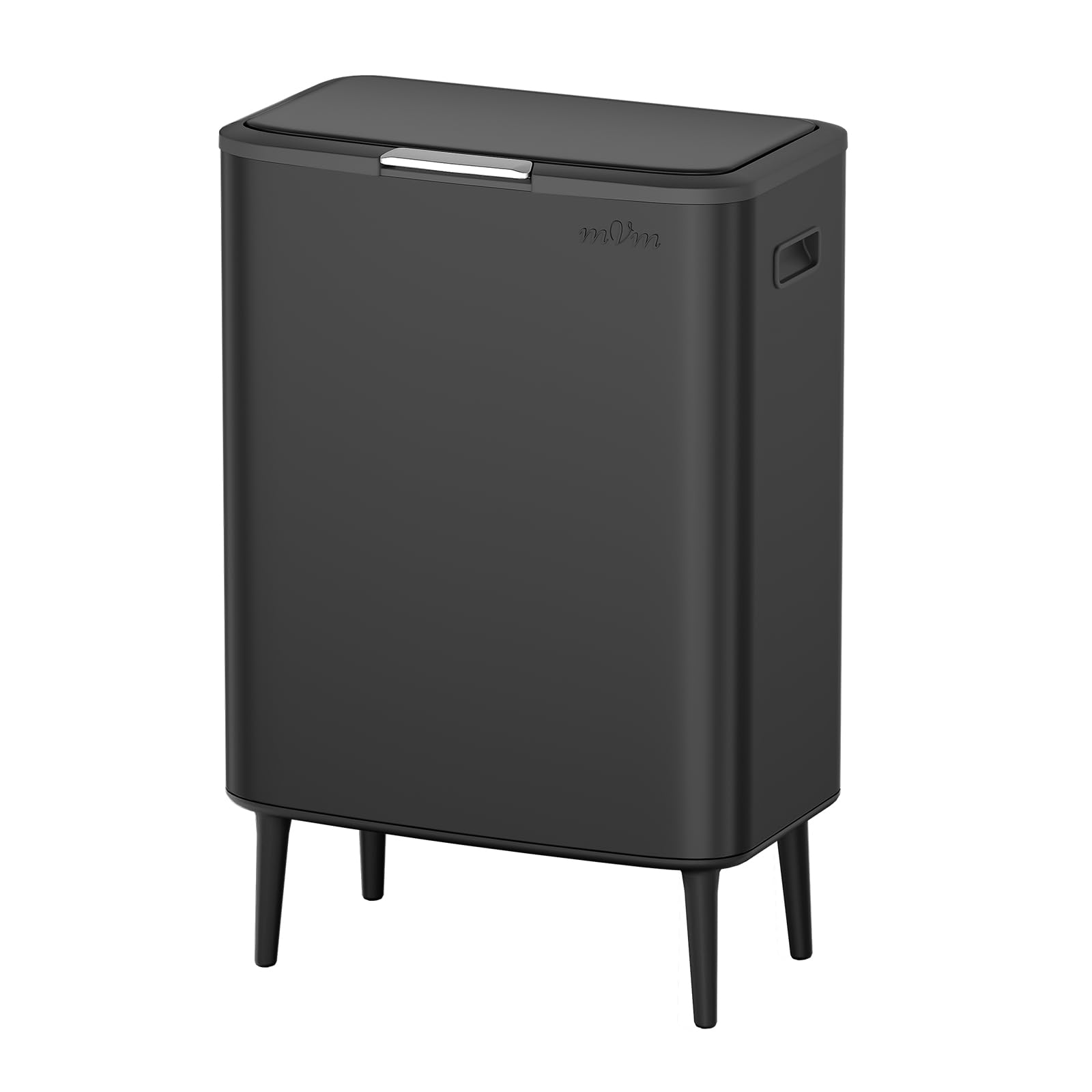mVm Poubelle Cuisine 65L, avec Tri Sélectif Intégré, Comprend Seau Amovible, en Acier Inoxydable, Anti-traces de doigts, Support Détachable, Facile à nettoyer, Idéal pour Cuisine, Bureau et Salon