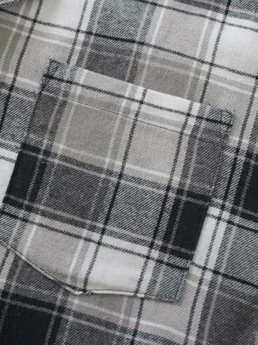 Latuza Men's Cotton Flannel Nightshirt Button Down Sleep Shirt3