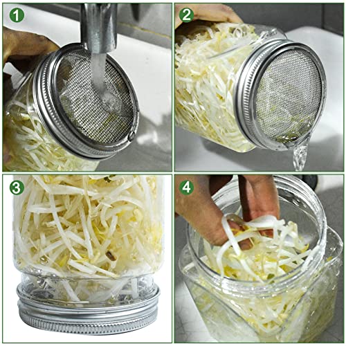 Sprouting Kit, Sprouting Jar Kit Sprouts Growing Kit, With Sprouting Lids, Blackout Sleeves, Sprouter Stand, Drip Tray And Canning Brush Seed Starter Kit Growing Broccoli, Alfalfa, Mung Bean And More #TOP5