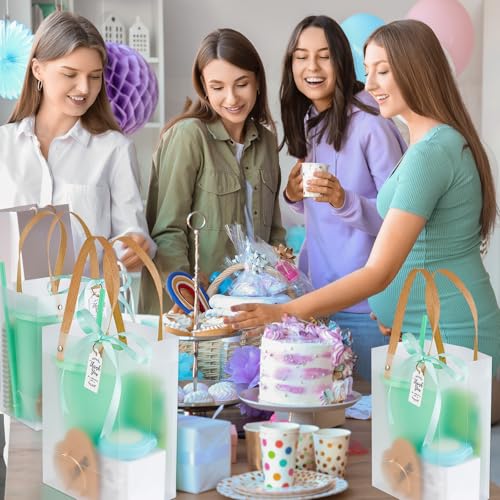 50Pcs Baby Shower Prizes for Game Winners Baby Shower Favors Gifts including Plastic Tumbler Notebook Scented Candles Ballpoint Pen Mirrors with Hair Brushes Bracelet Gift Bag (Green)