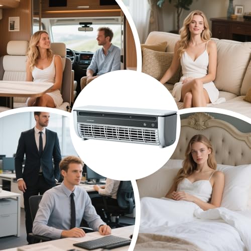 Image of No Drilling Wall Air Conditioner Fan,Portable Air Cooler,Camping Cooling Fan,USB Rechargeable Ac,Three-Speed for Dorm Kitchen Home Gym Bathroom Camping Travel Outdoor Indoor Tabletop