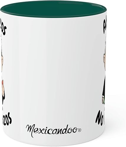 Miniatura 5 de MEXICANDOO AMLO - Taza de café Abrazos No Balazos con diseño de dibujos animados divertidos Muñeco AMLITO, taza de cerámica blanca brillante con