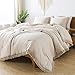 Andency Twin Comforter Set Beige, 2 Pieces Boho Tassel Kids Comforter Sets for Boys Girls Teens, Soft All Season Bedding Comforter Set (66x90In Comforter & 1 Pillowcase)