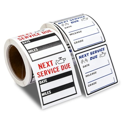 QCEFBH 450PCS Oil Change Stickers, 2 x 2 Inches Removable Oils Changes Accessories Car Decals for Vehicle Windshield, Removable Vinyl Labels, Maintenance Service Due Reminder Decals for Vehicle Window