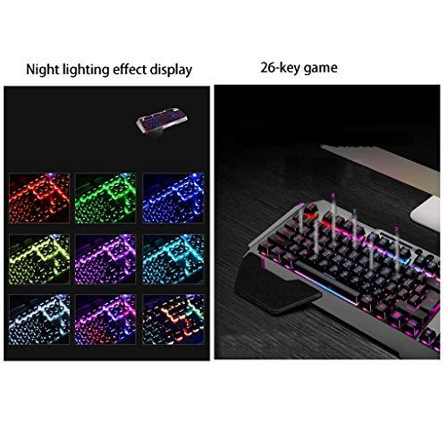 Arch Tastiera Meccanica Tastiera Gaming Cablato Con Tastiera Multimediale Tasti Meccanici Con Mouse Ergonomico For Windows Pc Gamers (Color : B) - 3