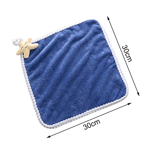 Image of Super Soft Cute Hanging Hand Towel for Kitchen and Bathroom | Ultra Absorbent Thick Coral Velvet Hand Towels with Hanging Loop Fast Drying Microfiber 38 inchx25 (Pack of 2)